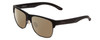Profile View of Smith Optics Lowdown Split Designer Polarized Sunglasses with Custom Cut Amber Brown Lenses in Matte Black Unisex Classic Semi-Rimless Acetate 56 mm