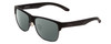Profile View of Smith Optics Lowdown Split Designer Polarized Sunglasses with Custom Cut Smoke Grey Lenses in Matte Black Unisex Classic Semi-Rimless Acetate 56 mm