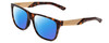 Profile View of Smith Optics Lowdown Steel Designer Polarized Sunglasses with Custom Cut Blue Mirror Lenses in Dark Tortoise Havana Gold Unisex Classic Full Rim Acetate 56 mm