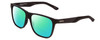 Profile View of Smith Optics Lowdown Steel XL Designer Polarized Reading Sunglasses with Custom Cut Powered Green Mirror Lenses in Matte Black Unisex Classic Full Rim Acetate 59 mm
