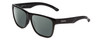 Profile View of Smith Optics Lowdown Xl 2 Designer Polarized Reading Sunglasses with Custom Cut Powered Smoke Grey Lenses in Gloss Black Unisex Classic Full Rim Acetate 60 mm