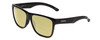 Profile View of Smith Optics Lowdown Xl 2 Designer Polarized Reading Sunglasses with Custom Cut Powered Sun Flower Yellow Lenses in Gloss Black Unisex Classic Full Rim Acetate 60 mm