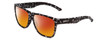 Profile View of Smith Optics Lowdown Xl 2 Designer Polarized Sunglasses with Custom Cut Red Mirror Lenses in Matte Black Marble Tortoise Unisex Classic Full Rim Acetate 60 mm
