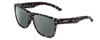 Profile View of Smith Optics Lowdown Xl 2 Designer Polarized Sunglasses with Custom Cut Smoke Grey Lenses in Matte Black Marble Tortoise Unisex Classic Full Rim Acetate 60 mm