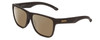 Profile View of Smith Optics Lowdown Xl 2 Designer Polarized Sunglasses with Custom Cut Amber Brown Lenses in Matte Gravy Grey Unisex Classic Full Rim Acetate 60 mm