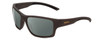 Profile View of Smith Optics Outback Designer Polarized Sunglasses with Custom Cut Smoke Grey Lenses in Matte Gravy Grey Unisex Square Full Rim Acetate 59 mm