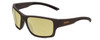 Profile View of Smith Optics Outback Designer Polarized Reading Sunglasses with Custom Cut Powered Sun Flower Yellow Lenses in Matte Gravy Grey Unisex Square Full Rim Acetate 59 mm