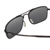 Close Up View of Smith Outcome Unisex Pilot Designer Sunglasses Matte Black/Polarized Gray 59mm