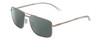 Profile View of Smith Optics Outcome Designer Polarized Sunglasses with Custom Cut Smoke Grey Lenses in Silver Unisex Pilot Full Rim Metal 59 mm
