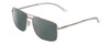 Profile View of Smith Optics Outcome Designer Polarized Reading Sunglasses with Custom Cut Powered Smoke Grey Lenses in Silver Unisex Pilot Full Rim Metal 59 mm
