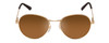 Front View of Smith Prep Unisex Round Designer Sunglasses in Matte Gold/Polarized Brown 53 mm