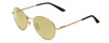 Profile View of Smith Optics Prep Designer Polarized Reading Sunglasses with Custom Cut Powered Sun Flower Yellow Lenses in Matte Gold Unisex Round Full Rim Metal 53 mm