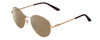 Profile View of Smith Optics Prep Designer Polarized Reading Sunglasses with Custom Cut Powered Amber Brown Lenses in Matte Gold Unisex Round Full Rim Metal 53 mm
