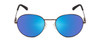 Front View of Smith Prep Unisex Round Sunglasses Gun Metal Silver/Polarized Blue Mirror 53 mm