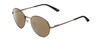 Profile View of Smith Optics Prep Designer Polarized Sunglasses with Custom Cut Amber Brown Lenses in Matte Gun Metal Silver Unisex Round Full Rim Metal 53 mm