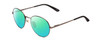 Profile View of Smith Optics Prep Designer Polarized Reading Sunglasses with Custom Cut Powered Green Mirror Lenses in Matte Gun Metal Silver Unisex Round Full Rim Metal 53 mm