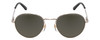 Front View of Smith Prep Unisex Round Designer Sunglasses in Silver Black/Polarized Gray 59 mm