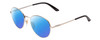 Profile View of Smith Optics Prep Designer Polarized Reading Sunglasses with Custom Cut Powered Blue Mirror Lenses in Silver Black Unisex Round Full Rim Metal 59 mm
