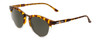 Profile View of Smith Questa Ladies Round Sunglass Amber Brown Tortoise/Polarize Gray Green 50mm