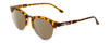 Profile View of Smith Optics Questa Designer Polarized Sunglasses with Custom Cut Amber Brown Lenses in Amber Brown Tortoise Ladies Round Full Rim Acetate 50 mm