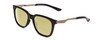 Profile View of Smith Optics Roam Designer Polarized Reading Sunglasses with Custom Cut Powered Sun Flower Yellow Lenses in Gloss Black Unisex Classic Full Rim Acetate 53 mm