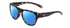 Profile View of Smith Optics Rockaway Designer Polarized Reading Sunglasses with Custom Cut Powered Blue Mirror Lenses in Sky Tortoise Havana Marble Brown Ladies Cateye Full Rim Acetate 52 mm