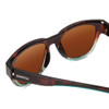 Close Up View of Smith Rockaway Cateye Sunglasses Tortoise Fade/CP Polarize Opal Blue Mirror 52mm