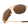 Close Up View of Smith Serpico Slim 2 Unisex Pilot Sunglasses Gold/CP Polarized Gray Green 60mm