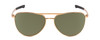 Front View of Smith Serpico Slim 2 Unisex Pilot Sunglasses Gold/CP Polarized Gray Green 60mm