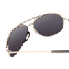 Close Up View of Smith Serpico Slim 2 Pilot Sunglasses Silver/CP Polarized Platinum Mirror 60mm