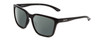 Profile View of Smith Optics Shoutout Designer Polarized Sunglasses with Custom Cut Smoke Grey Lenses in Gloss Black Unisex Retro Full Rim Acetate 57 mm