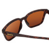 Close Up View of Smith Shoutout Retro Sunglass Tortoise Brown Gold/CP Polarized Green Mirror 57mm