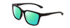 Profile View of Smith Optics Shoutout Core Designer Polarized Reading Sunglasses with Custom Cut Powered Green Mirror Lenses in Matte Black Unisex Retro Full Rim Acetate 57 mm