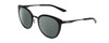 Profile View of Smith Optics Somerset Designer Polarized Reading Sunglasses with Custom Cut Powered Smoke Grey Lenses in Gloss Black Ladies Cateye Full Rim Stainless Steel 53 mm