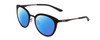 Profile View of Smith Optics Somerset Designer Polarized Sunglasses with Custom Cut Blue Mirror Lenses in Matte Black Ladies Cateye Full Rim Stainless Steel 53 mm