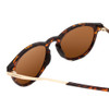 Close Up View of Smith Optic Wander Unisex Round Sunglasses Tortoise Gold/CP Polarized Brown 55mm