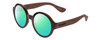 Profile View of Havaianas FLORIPA/M Designer Polarized Reading Sunglasses with Custom Cut Powered Green Mirror Lenses in Crystal Brown Unisex Round Full Rim Acetate 51 mm