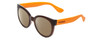 Profile View of Havaianas NORONHA/M Designer Polarized Reading Sunglasses with Custom Cut Powered Amber Brown Lenses in Crystal Brown Ochre Orange Ladies Cateye Full Rim Acetate 52 mm