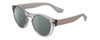 Profile View of Havaianas TRANCOSO/M Designer Polarized Sunglasses with Custom Cut Smoke Grey Lenses in Crystal Silver Grey Unisex Round Full Rim Acetate 49 mm