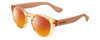 Profile View of Havaianas TRANCOSO/M Designer Polarized Sunglasses with Custom Cut Red Mirror Lenses in Salmon Crystal Peach Unisex Round Full Rim Acetate 49 mm