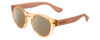 Profile View of Havaianas TRANCOSO/M Designer Polarized Sunglasses with Custom Cut Amber Brown Lenses in Salmon Crystal Peach Unisex Round Full Rim Acetate 49 mm