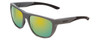 Profile View of Smith Barra Classic Sunglasses Cement Grey/ChromaPop Polarized Green Mirror 59mm