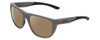 Profile View of Smith Optics Barra Designer Polarized Reading Sunglasses with Custom Cut Powered Amber Brown Lenses in Matte Cement Grey Unisex Classic Full Rim Acetate 59 mm