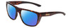 Profile View of Smith Optics Barra Designer Polarized Sunglasses with Custom Cut Blue Mirror Lenses in Matte Tortoise Havana Brown Gold Unisex Classic Full Rim Acetate 59 mm