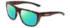 Profile View of Smith Optics Barra Designer Polarized Reading Sunglasses with Custom Cut Powered Green Mirror Lenses in Matte Tortoise Havana Brown Gold Unisex Classic Full Rim Acetate 59 mm