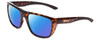 Profile View of Smith Optics Barra Designer Polarized Reading Sunglasses with Custom Cut Powered Blue Mirror Lenses in Tortoise Havana Brown Gold Unisex Classic Full Rim Acetate 59 mm