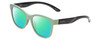 Profile View of Smith Optics Caper Designer Polarized Reading Sunglasses with Custom Cut Powered Green Mirror Lenses in Saltwater Green Blue Ladies Cateye Full Rim Acetate 53 mm