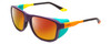 Profile View of Smith Optics Embark Designer Polarized Sunglasses with Custom Cut Red Mirror Lenses in Purple Cinder Brown Orange Hi Viz Unisex Wrap Full Rim Acetate 58 mm