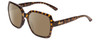Profile View of Smith Optics Flare Designer Polarized Sunglasses with Custom Cut Amber Brown Lenses in Vintage Tortoise Havana Gold Ladies Oversized Full Rim Acetate 57 mm