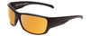Profile View of Smith Frontman Elite Sunglasses Black/CP+Elite Polarized Bronze Mirror Gold 61mm